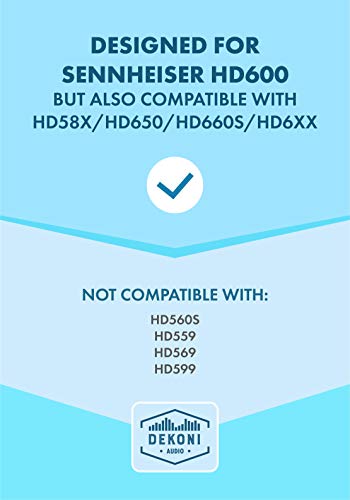 Dekoni Audio Earpads for HD600 Series, Velour | Memory Foam, Easy Install, Stock Fit, Pad Upgrade