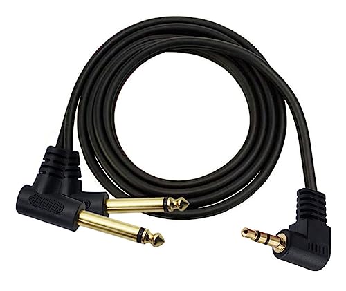 3.5mm to 6.35mm Splitter Audio Cable, 90 Degree 1/8 TRS Stereo Male to Dual 1/4 Mono TS Male Right Angle Y Audio Cable (1.8M/6 Feet) - color: 1.8M/6 Feet