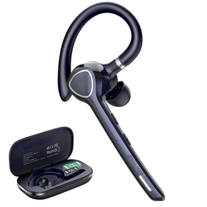 Bluetooth Headset, Single-Ear ENC Mic, APTX HD Audio, Dual Device Connectivity, Noise Cancelling Mic, Ideal for Truckers & Office