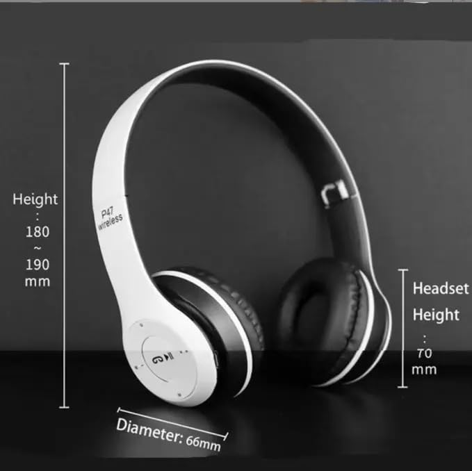 Wireless Bluetooth Over-Ear Headphones, Hybrid Noise Cancelling, HiFi Stereo, Foldable, Lightweight, Deep Bass, Black