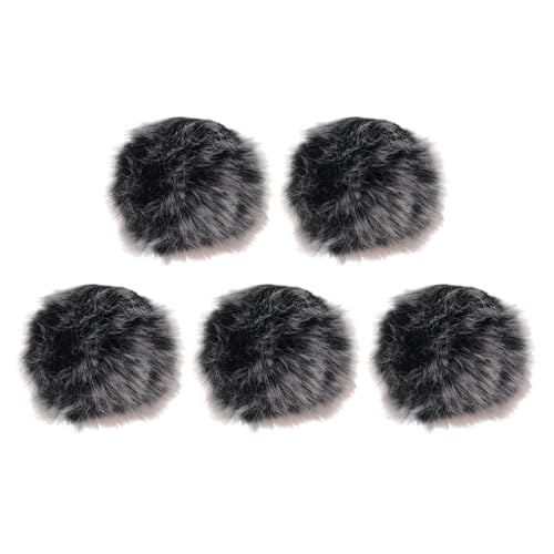 MECCANIXITY Furry Microphone Windscreen 10mm x 55mm Mic Cover Windshield for Indoor Outdoor Microphone Black,Yellow,Gray 5 Pack - color: Black ,Yellow,Gray