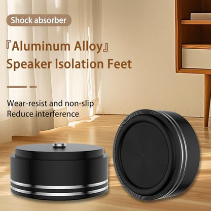 Audiocrast HiFi Speaker Spikes Isolation Stand Feet Pads Aluminum 39x17mm Black Speaker Shock Absorber Vibration Dampener Floor Protector Resonance Reducer for Audio Subwoofer CD DVD Amplifier DAC