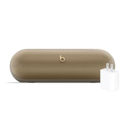 Beats Pill - Wireless Bluetooth Speaker with 20W Power Adapter - Champagne Gold - color: Champagne Gold, style: With Power Adapter