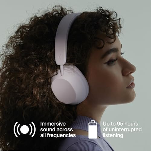 Clemm Preset Wireless Over-Ear Headphones, 95H Playtime, Bluetooth, 40mm Drivers, Built-in Mic, Memory Foam Earcups, Aux Cable Included, Foldable Design, Lavender - color: Lavender