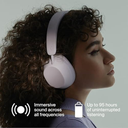 Clemm Preset Wireless Over-Ear Headphones, 95H Playtime, Bluetooth, 40mm Drivers, Built-in Mic, Memory Foam Earcups, Aux Cable Included, Foldable Design, Lavender - color: Lavender