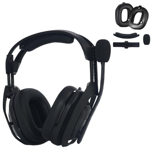 Earpads &Headband for Astro A50 Gen 4 Gen5 A50X Headset,Protein Leather | Mod Kit A50 Gen 4 Noise Cancelling Foam Ear Cushions,Durability Replacement Earpads,with 2 Headband,1 Pairs Earpads (Black) - color: Protein Leather Black