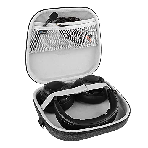 Geekria Shield Headphones Case Compatible with JBL Quantum One Gaming, Quantum 800/600/300 Case, Replacement Hard Shell Travel Carrying Bag with Cable Storage (Dark Grey)