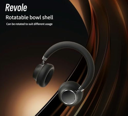 Active Noise Cancelling Headphones, Bluetooth 5.3 Over Ear Wireless Headphones with 40mm HiFi Drivers, CVC8.0 Mic, 50H Playtime, Protein Leather Comfort Earpads for Travel, Office (Black 2) - color: BLACK 2