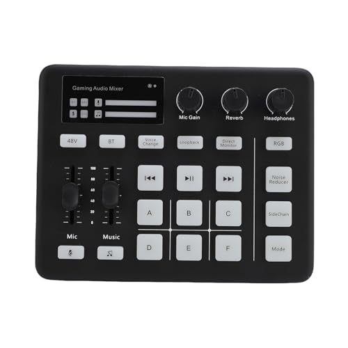 Live Sound Card Gaming Sound Mixer, Bluetooth 5.0 Type C Live Card For Streaming Podcasting Voice Effects