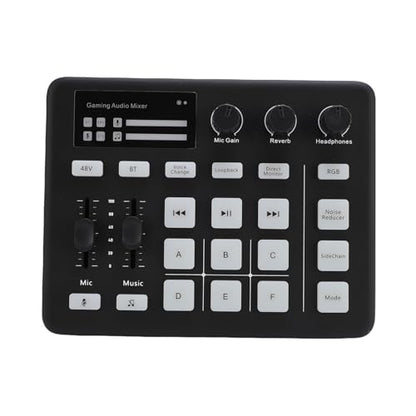 Live Sound Card Gaming Sound Mixer, Bluetooth 5.0 Type C Live Card For Streaming Podcasting Voice Effects