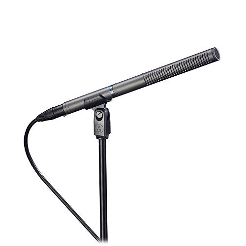 Audio-Technica AT897 Line/Gradient Shotgun Condenser Microphone | XLR-3M connector with supercardioid polar pattern and low-cut switch for video, broadcast and long-range audio