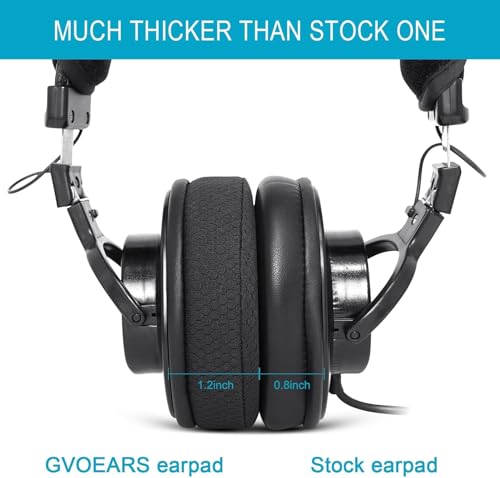 Replacement Ear Pads for Sony MDR 7506 V6 V7 MDR-CD900ST (Black) | Mesh Fabric MDR Headphones Earpad Cushions with Memory Foam