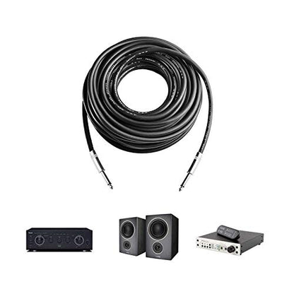 2Pcs 10ft 12AWG 1/4" TS Cable Heavy Duty Audio Amplifier Speaker Cord - size: 10ft