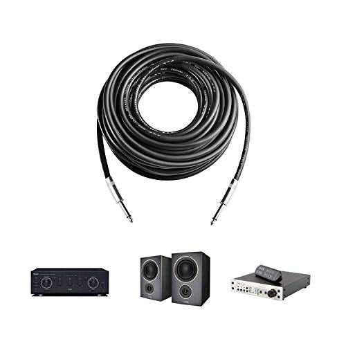 2Pcs 100ft 12AWG 1/4" TS Cable Heavy Duty Audio Amplifier Speaker Cord - size: 100ft