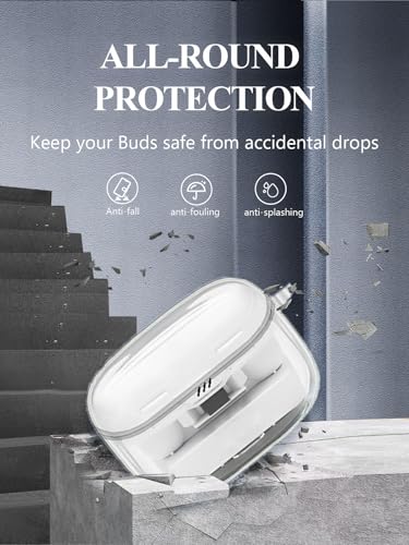 Case for JBL Tune Buds 2 True Wireless Noise Cancelling Earbuds,Clear Soft TPU Protective Cover with Keychain and Cleaner Kit for Women Men Shockproof Skin,Clear