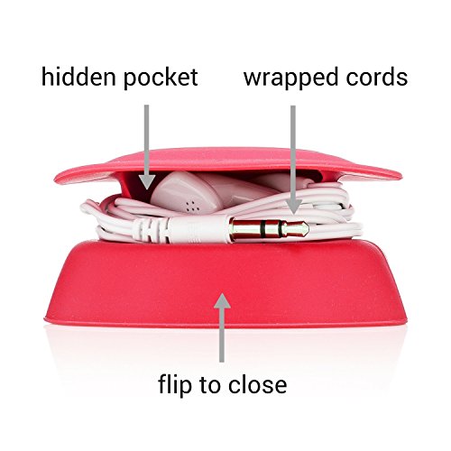 Budley - Tangle-Free Earphone/Earbud Case, Compact Storage System, Silicone (Red, Set of 1) - color: Red