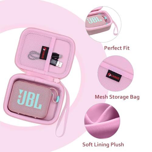 XANAD Hard Case Compatible with JBL Go 4 / GO 5 / Go 3 Ultra Speaker, Pink - color: Pink