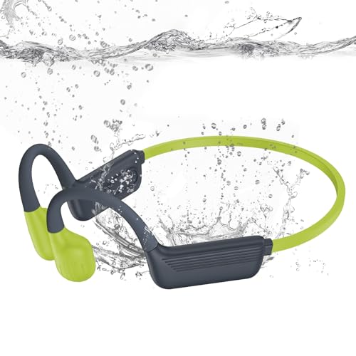 Liquid Silicone Swimming Headphones-Bone Conduction Headphones, IP68 Waterproof Underwater Earphones, LiteSurge Bluetooth Soft/Skin Open Ear Swim Earbuds with 32 GB MP3 Memory for Sport-Turquoise - color: Turquoise