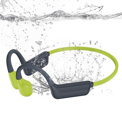 Liquid Silicone Swimming Headphones-Bone Conduction Headphones, IP68 Waterproof Underwater Earphones, LiteSurge Bluetooth Soft/Skin Open Ear Swim Earbuds with 32 GB MP3 Memory for Sport-Turquoise - color: Turquoise