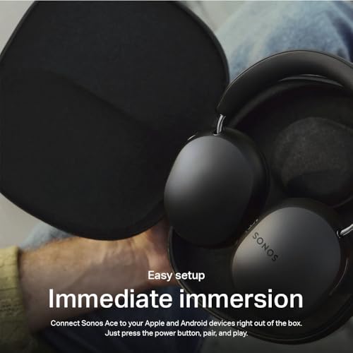 Sonos Ace | Noise Cancelling Wireless Over-Ear Headphones with Bluetooth, 30-Hour Battery Life, Spatial Audio, Dolby Atmos, Dynamic Head Tracking - Black (Pack of 2) - color: Black, size: Headphones Only (Pack of 2)