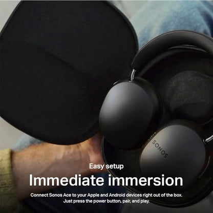 Sonos Ace | Noise Cancelling Wireless Over-Ear Headphones with Bluetooth, 30-Hour Battery Life, Spatial Audio, Dolby Atmos, Dynamic Head Tracking - Black (Pack of 2) - color: Black, size: Headphones Only (Pack of 2)