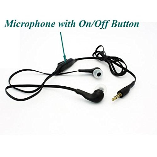 Compatible with Stylo 4 Plus - Sound Isolating Handsfree Headset Earphones Earbuds w Mic Dual Headphones Tangle Free Flat Wired 3.5mm [Black] Works with LG Stylo 4 Plus