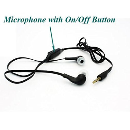 Compatible with Stylo 4 Plus - Sound Isolating Handsfree Headset Earphones Earbuds w Mic Dual Headphones Tangle Free Flat Wired 3.5mm [Black] Works with LG Stylo 4 Plus
