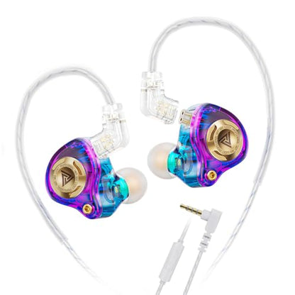 Qkz Ak6 Lucky in Ear Monitor, HiFi Wired Earbuds, Tunable Sound Wired Headphones Gaming Earbuds with 3-Level Adjusting Switch, Detachable Cable for Music Gaming Video Calling (Purple) - color: Purple