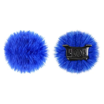 Microphone Windscreen for DJI MIC MINI (2024) Wireless Microphone Furry Wind Muff Accessories (2 Packs-Blue) - color: blue-2pcs