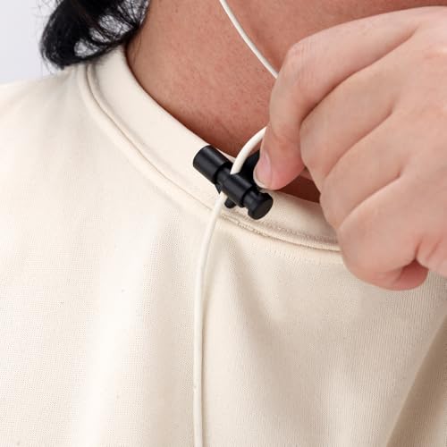 5pcs Headphone Cable Clip, Black Headset Cord Clamps Clothing Shirt Clips Earphone Wire Accessories for Headphones Wire