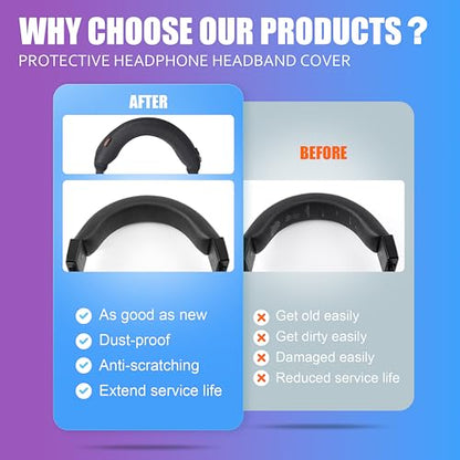T1 T5 Headband Cover Compatible with beyerdynamic T1 2nd 3rd/ T5 2nd 3rd Headphones Thicker Sports Fabric Replacement Headphone Headband Cushion Pad Cover Headband Protector (Black)