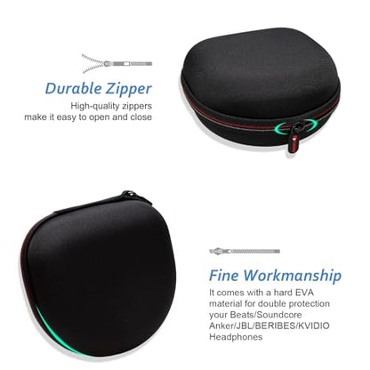 Headphone Case for JLab/Beats/TOZO/JBL/BERIBES/Picun Etc Headphones, Black | for JLab JBuds Lux ANC/Go Lux ANC, Beats Studio Pro/Solo 4 3,TOZO HT3,KVIDIO Etc Headphone, Hard Shell Case for Travel Home - color: Black