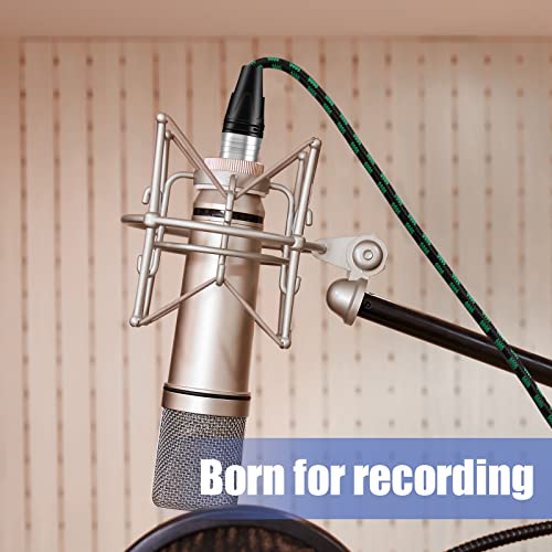 XLR Female to 1/4 Cable 15ft 4.5 Meter Green Braided | Balance 6.35mm TRS Plug to 3-pin XLR Female Cannon Mic Cable - color: Green TRS to XLR female, size: 15ft