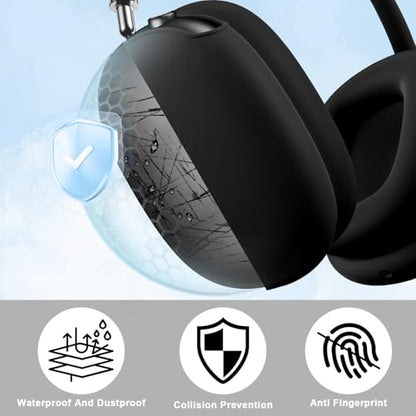 Maxjoy AirPods Max Case, Soft Silicone Ear Cups Cover, Ear Pad Case, Headband Cover, Anti-Scratch Protective Accessories for Apple AirPods Max Headphones, Black - color: Black