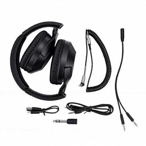 Asixxsix Wired Wireless Over Ear Headphones with 40mm Drivers Deep Bass Stereo Sound 6.35mm to 3.5mm Jack, Bluetooth 5.4 60H Playtime Studio Monitor Headphones for PC Recording