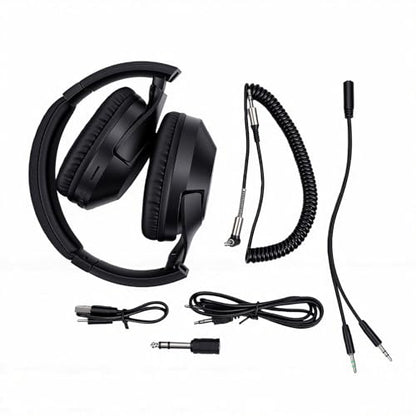 Asixxsix Wired Wireless Over Ear Headphones with 40mm Drivers Deep Bass Stereo Sound 6.35mm to 3.5mm Jack, Bluetooth 5.4 60H Playtime Studio Monitor Headphones for PC Recording