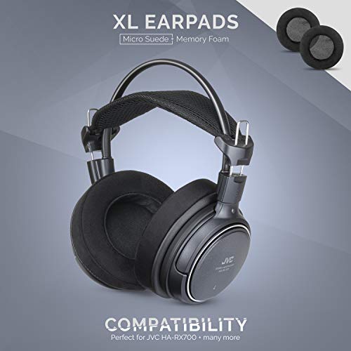 BRAINWAVZ XL Micro Suede Memory Foam Earpads for AKG 701 & Many Other Large Over The Ear Headphones - Sennheiser, JBL, Bayerdynamic, HifiMan, ATH, Philips, Fostex, Sony Ear Pads - color: Micro Suede