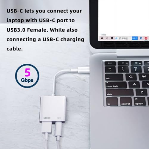 CY Type C USB-C to Standard Type-A USB3.0 Female with PD Power Charge Adapter Compatible with MAC Laptop Tablet Phone - style: USB+PD