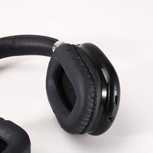 BT1638 Over-Ear Wireless Headphones, Premium Padded Headband, Champagne USB-C Charging, Bluetooth Headphones， Long Endurance Flight of up to 40 Hours，Fashionable and Colorful (Black) - color: Black