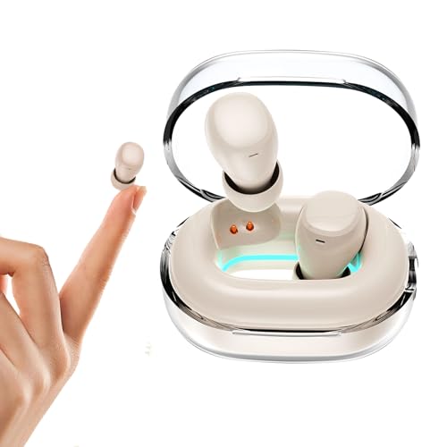 Xmenha Mini Invisible Small Bluetooth Earbuds Sleeping for Small Ears Low Profile Tiny Hidden Discreet Smallest Earbuds for Work Sleep Ear Buds Invisible Headphones Buds - color: Nude