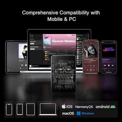 Questyle Sigma Bluetooth Headphone Amplifier USB C Rechargeable DAC Amps | [MFi Certified] Portable Bluetooth 5.4 USB Amps with 3.5mm and 4.4mm Dual Outputs PCM768/DSD512 for Smartphones/PC/Laptop