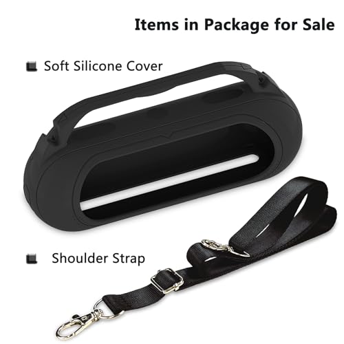 Silicone Cover Case Compatible with Beats Pill 2024 Bluetooth Speaker | Accessories for Beats Pill Speaker Protective Case with Handle, Shockproof and Anti-Scratch Cover (Black) - color: Black