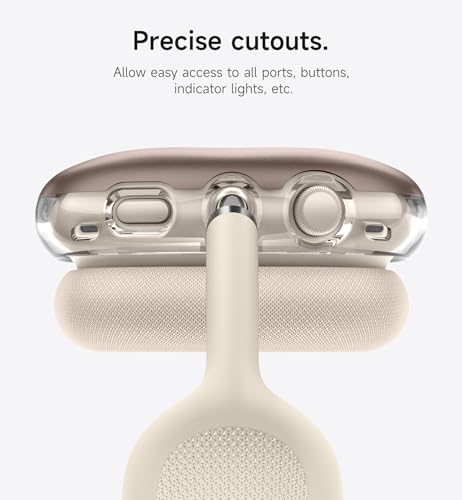 SURITCH AirPods Max Case, TPU Anti-Scratch Ear Cups Cover, Rugged Shockproof Protective Accessories for Apple Headphones - Desert Titanium - color: Desert Titanium
