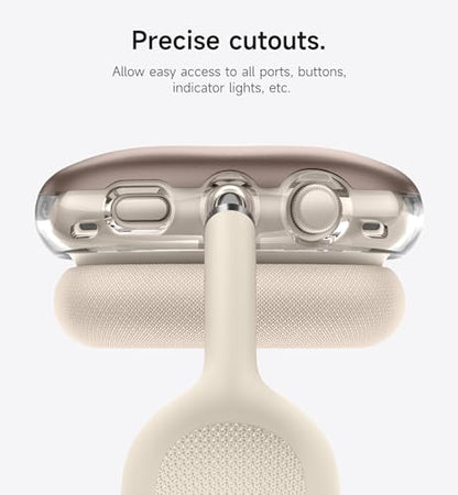 SURITCH AirPods Max Case, TPU Anti-Scratch Ear Cups Cover, Rugged Shockproof Protective Accessories for Apple Headphones - Desert Titanium - color: Desert Titanium