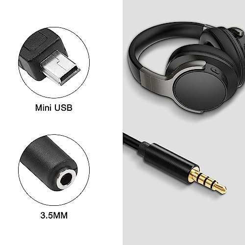 MEIRIYFA Mini USB Male to 3.5mm Female TRRS Audio Cable Mic Cord