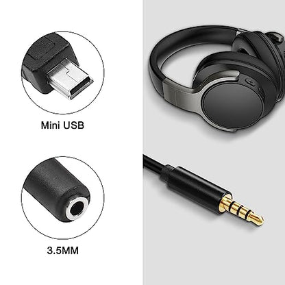MEIRIYFA Mini USB Male to 3.5mm Female TRRS Audio Cable Mic Cord