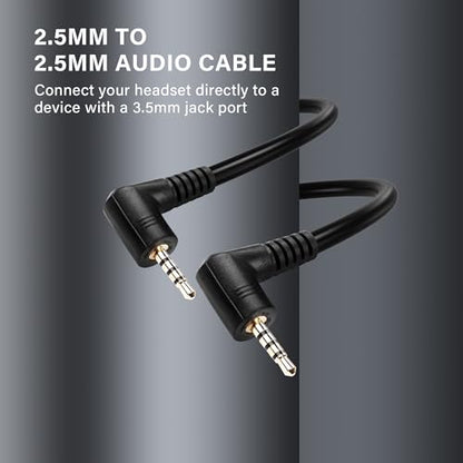 2.5mm Audio Aux Cable，90 Degree 2.5mm TRRS Male to 2.5mm TRRS Male Double Angled Stereo Headset Headphone Jack Connector Cable（0.3M）