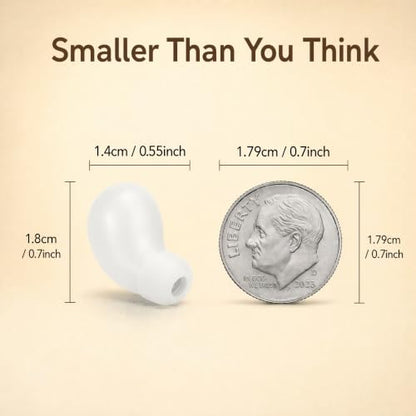 Mini Invisible Bluetooth Earbuds, Wireless for Small Ears (White) - color: White