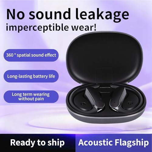 Diydeg Wireless Earbuds, IP54 Waterproofing BT5.49 Sport Headphones with Earhooks, No Sound Leakage, Touch Control Earphones for Gym, Running, Meeting, Workout (Black) - color: Black