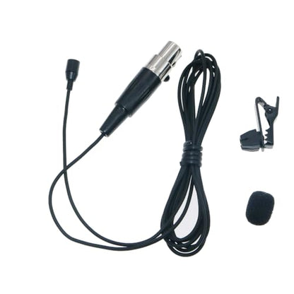 WL35 Professional Clip-On Lavalier Condenser Microphone for Shure ULX SLX PGX GLX QLX U1 UR1 BeltPack Microphones System Parts with TA4F Mini XLR 4Pin Plug (Black) - color: Black